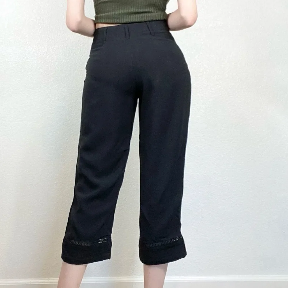 Club Monaco Black Cropped Trouser Pants